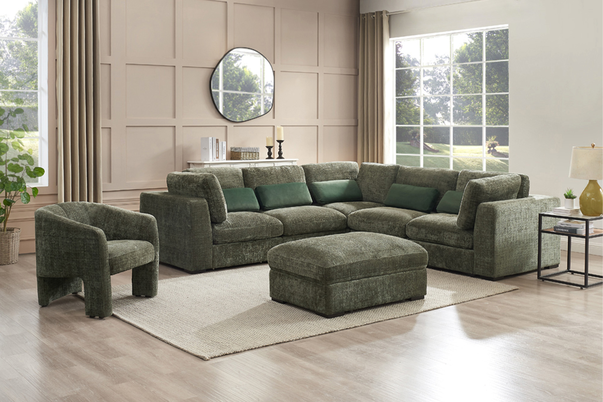 Humphrey Corner Sofa – Green – Wogan Interiors